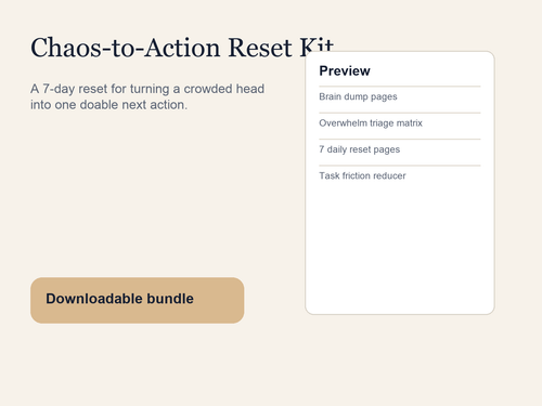 Chaos-to-Action Reset Kit printable planner hero image